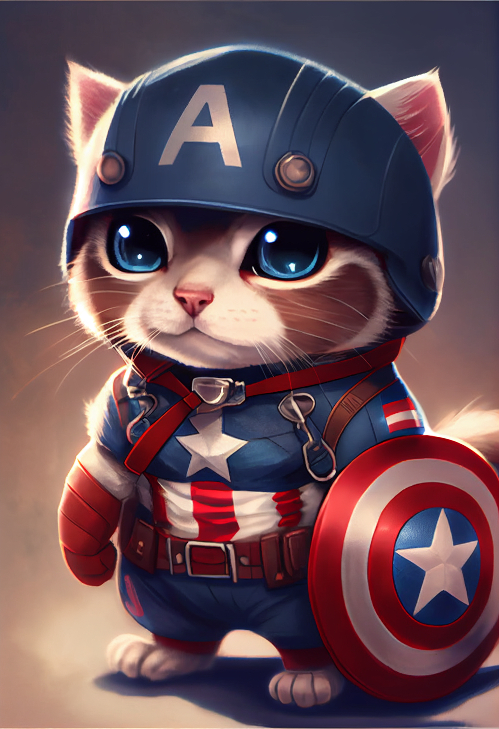 ai generated captain america kitten