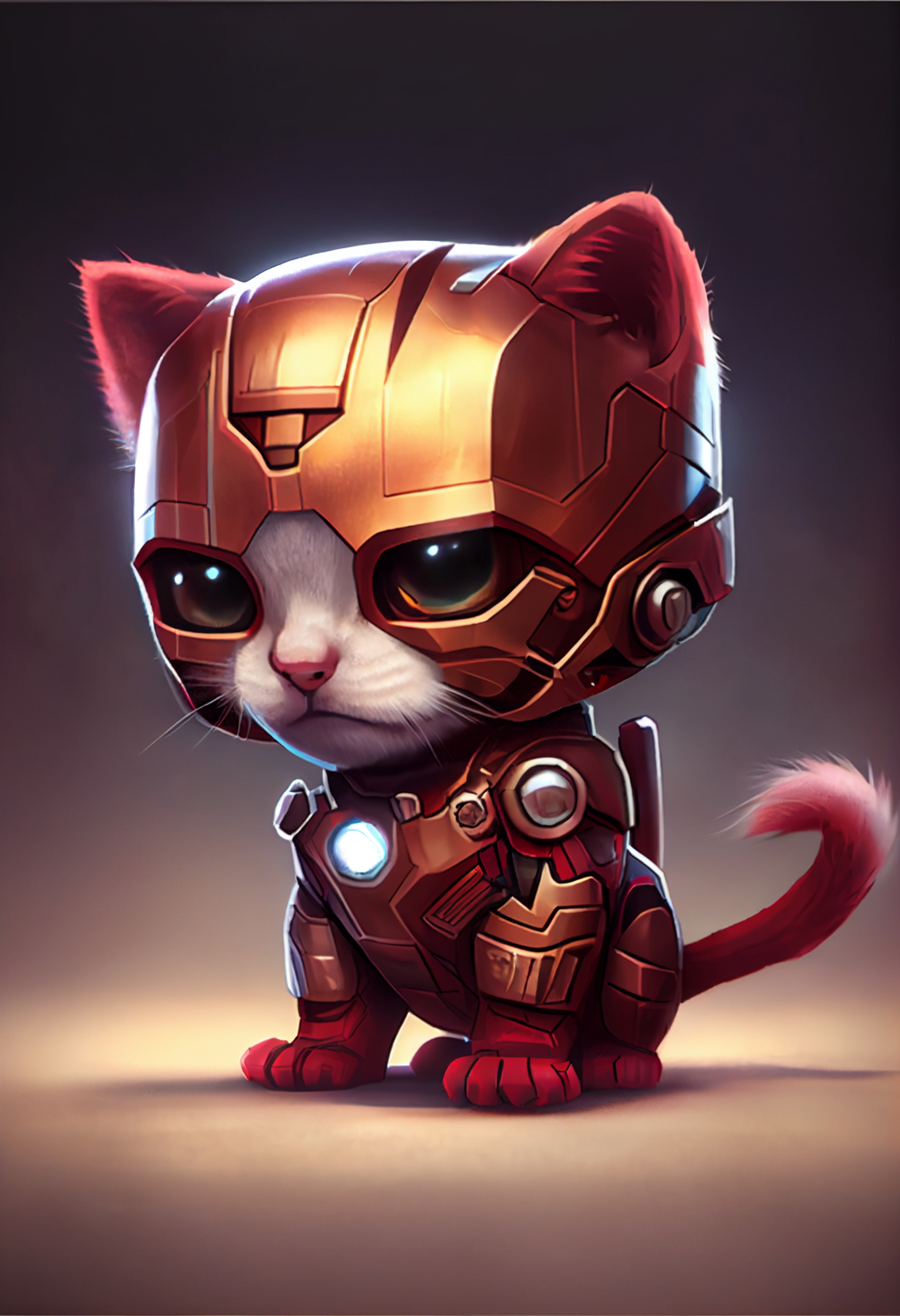 ai generated iron man kitten