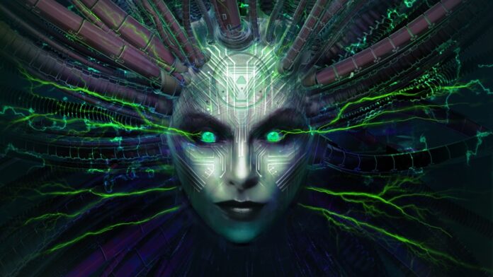System Shock feature image The face of the main antagonist, the AI SHODAN from the System Shock game.