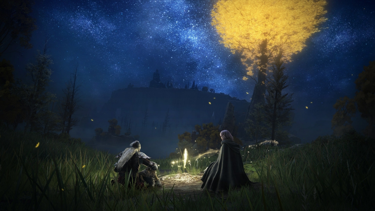 An Elden Ring character resting by one of the many Sites of Grace.