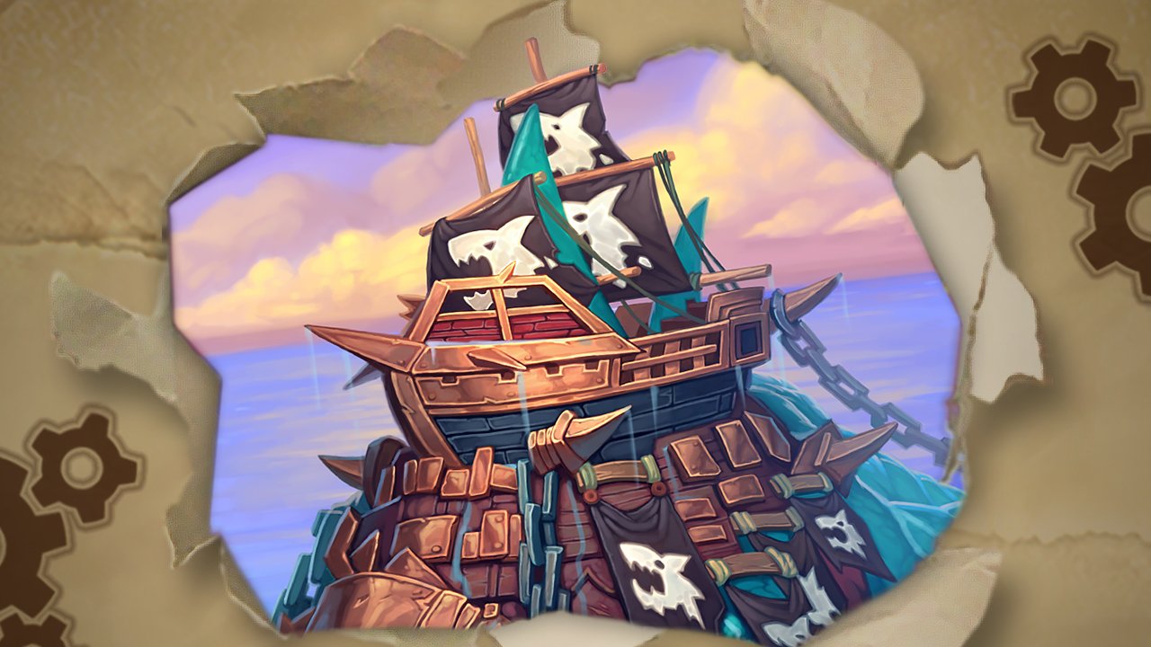 A pirate ship from Hearthstone, full of greedy pirates.