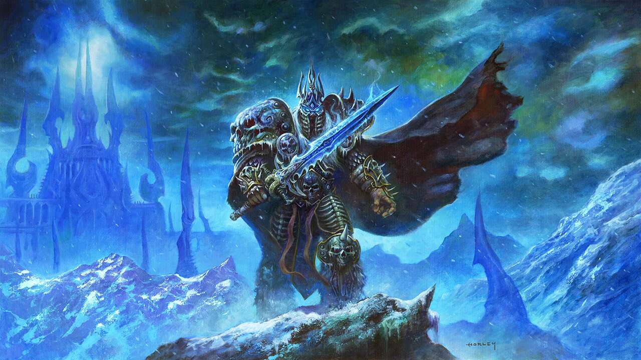 The Lich King getting ready to ressurect an army of undead.