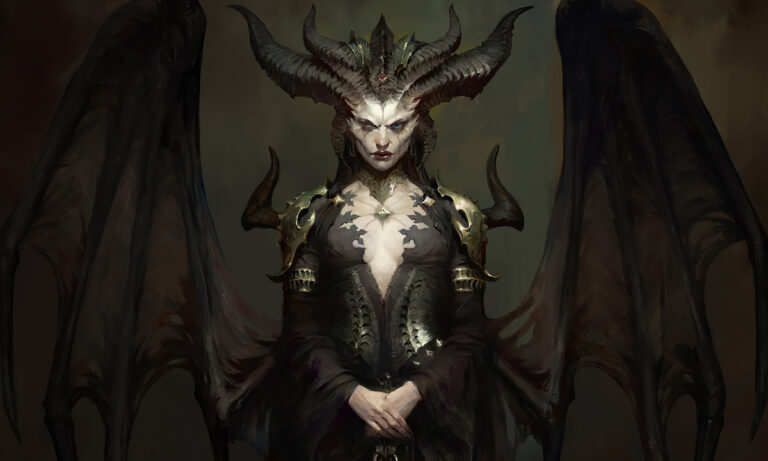 Art of the main antagonist in upcoming ARPG Diablo 4, Lilith.