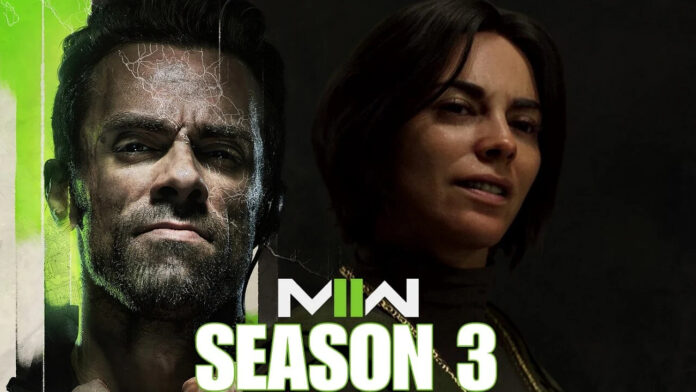 Modern Warfare 2 Season 3 Feature Image Promotional shot of the two new operators coming Season 3 for Modern Warfare 2.