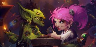 A goblin and a gnome getting ready for a round of Hearthstone Arena.