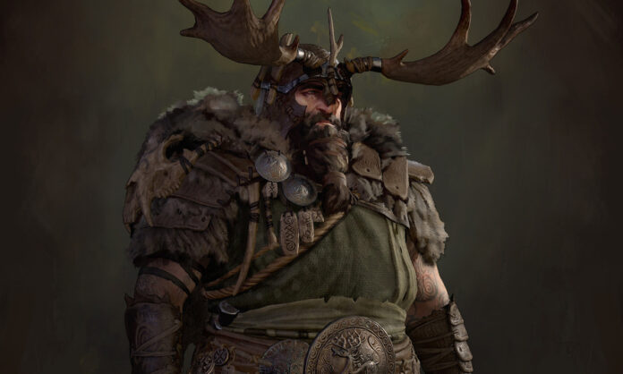 Diablo 4 Druid Leveling Build Feature Image Concept art for a Druid from Diablo 4.