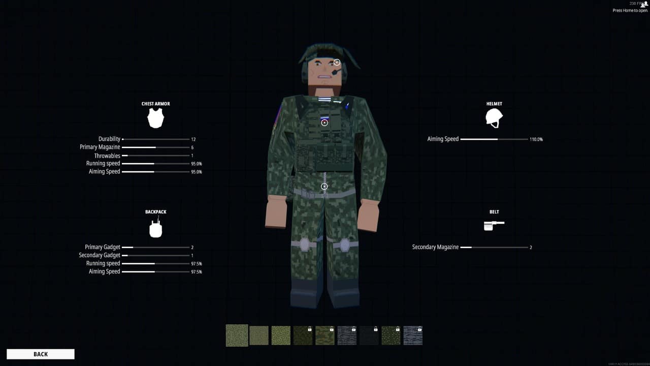 The standard fit for the Recon class in Battlebit Remastered.