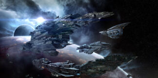 Just a few of the ships that can be found in EVE Online.