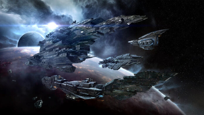 Just a few of the ships that can be found in EVE Online.