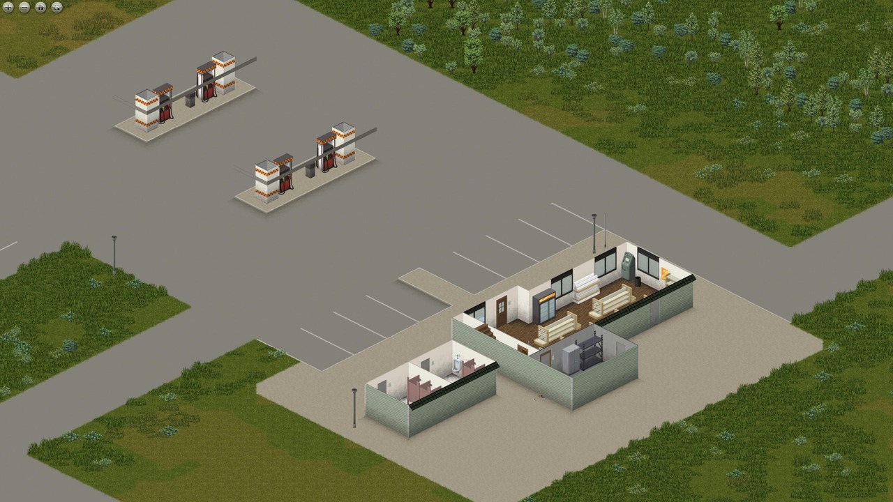 The Gas Station in Rosewood from Project Zomboid.