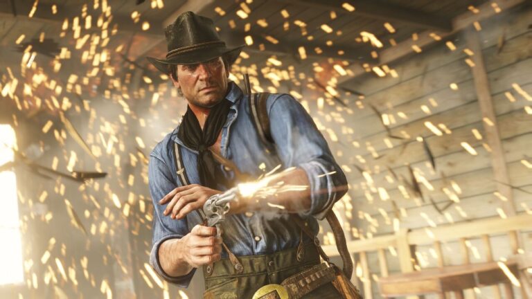 Screenshot of Arthur from Red Dead Redemption 2.