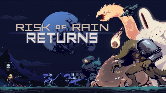 Main splash screen for Risk of Rain Returns.