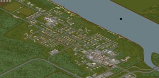 A full look at the town of West Point from Project Zomboid.